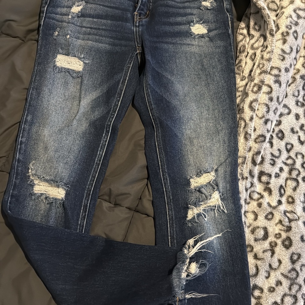 BKE Distressed Blue Ankle Jeans